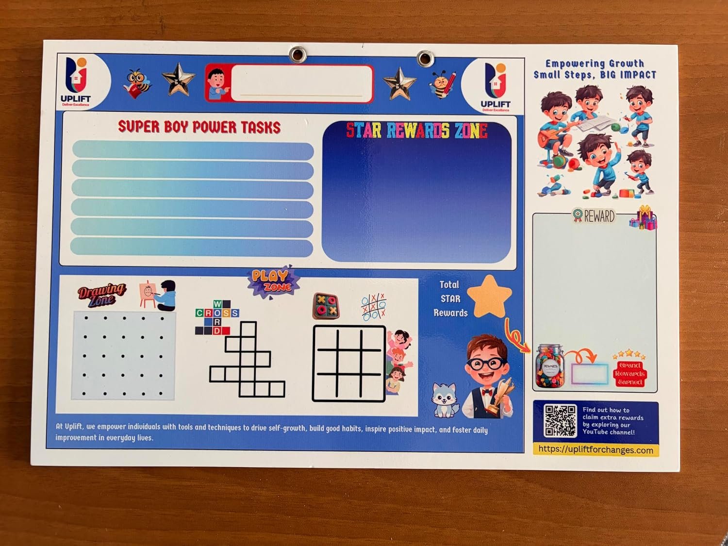 Kids Star Reward Chores Board, blue